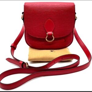 Auth LOUIS VUITTON EUC EpiMini Saint Cloud Castilian Red M52217 Shoulder Bag